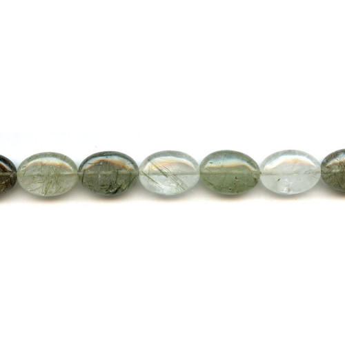 225-1370 Green Rutilated Quartz <br>13x18 Puffy Flat Oval