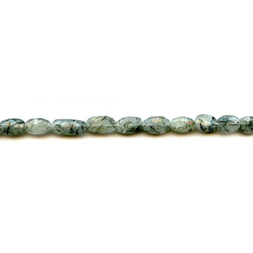 225-1380 Green Rutilated Quartz <br>7x10 Faceted Flat Oval