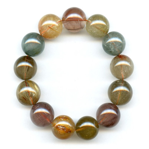 225-1579 Rutilated Quartz <br>17mm Round Bracelet