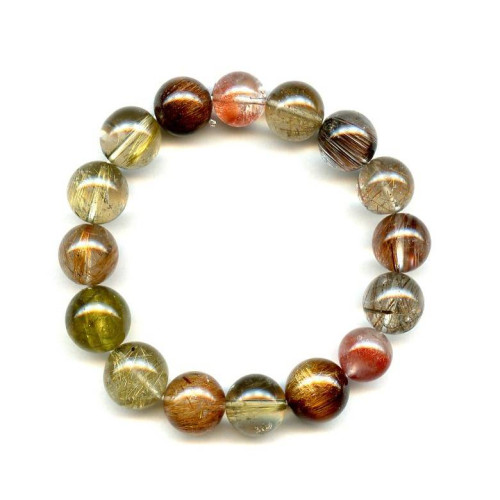 225-1925 Rutilated Quartz <br>11-14mm Round Bracelet
