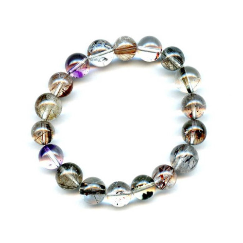 225-1939 Rutilated Quartz <br>10-12mm Round Bracelet