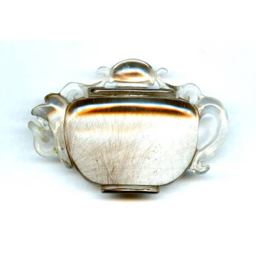 L4483-018 Red Rutilated Quartz <br>81x53x25 Teapot Carving
