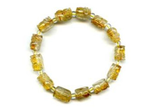 Rutilated Quartz 9-10mm Carved Pichiu Bracelet