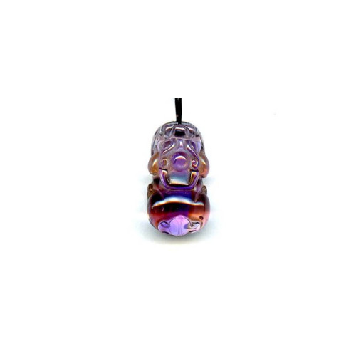 L4483-004C Ametrine <br>30x Carved Pichiu Pendant