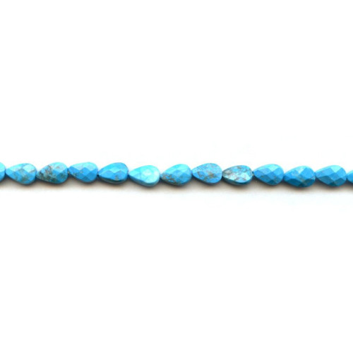 239-1041 Turquoise Howlite <br>6x9 Faceted Flat Pear
