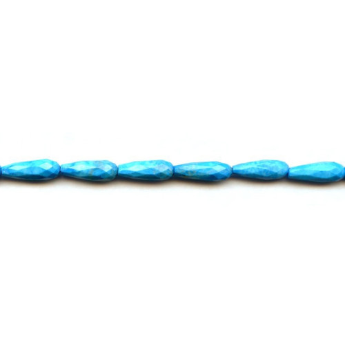 239-1048 Turquoise Howlite <br>6x16 Faceted Teardrop