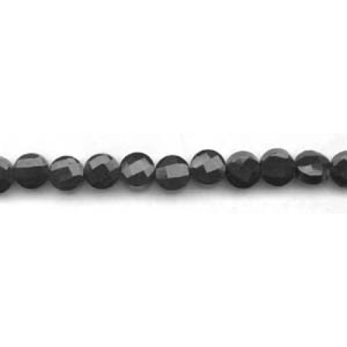 241-1015 Black Stone <br>10mm Faceted Coin