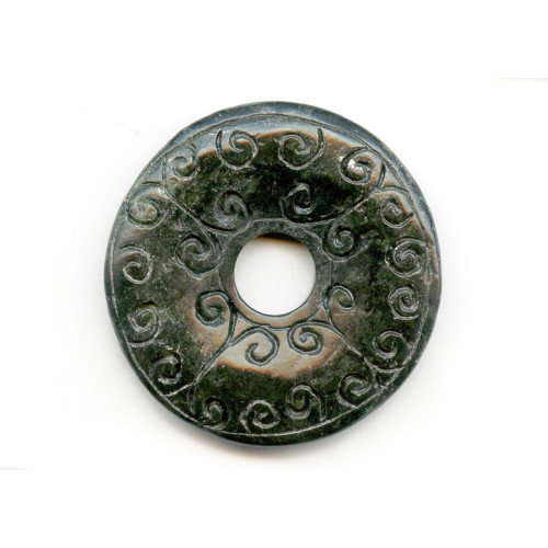 241-1044 Black Stone <br>63mm Carved Pendant