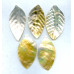 245-1028 Yellow Mother of Pearl <br>50x90 Leaf Pendant