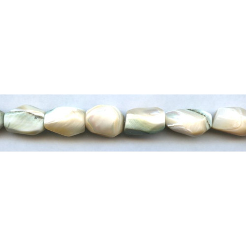 245-1302 Natural Mother of Pearl <br>12x16 Faceted Nugget