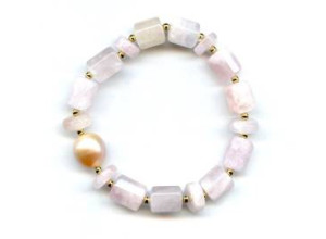 Morganite 10mm Tube Bracelet Morganite 10mm Tube Bracelet