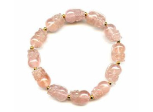 Morganite 10mm Carved Bracelet