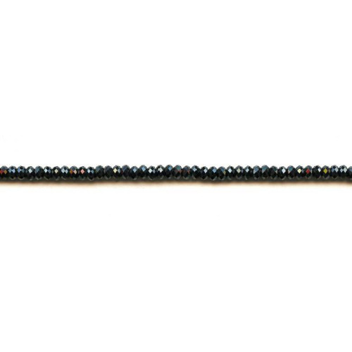 254-1154 Black Spinel <br>4mm Faceted Rondell