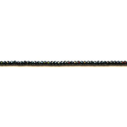254-1159 Black Spinel <br>3mm Faceted Rondell