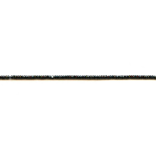 254-1160 Black Spinel <br>2-2.2mm Faceted Rondell