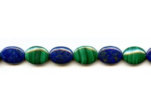 Malachite + Lapis 12x16 Flat Oval