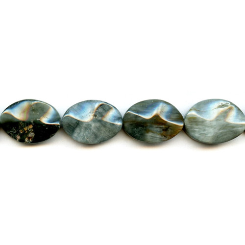 100-0506 Natural Cat's Eye <br>18x25 Waved Flat Oval