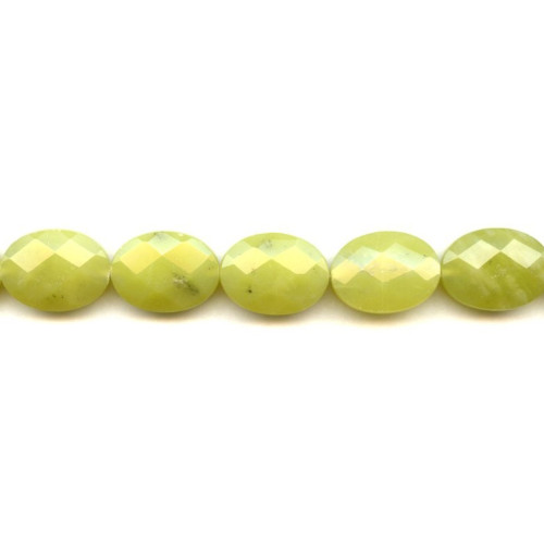 264-1063 Olive Jade <br>15x20 Faceted Flat Oval