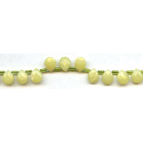 264-1068 Olive Jade <br>8x10 Flat Pear Briolette