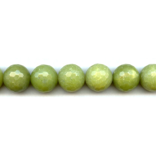 264-1123 Olive Jade <br>18mm Faceted Round