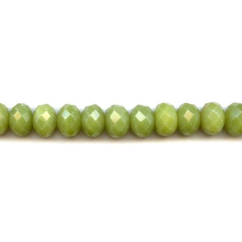 264-1140 Olive Jade <br>14mm Faceted Rondell