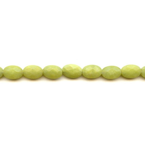 264-1174 Olive Jade <br>9x14 Faceted Flat Oval
