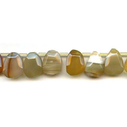 183-1089 Natural Carnelian <br>15x20 Faceted Flat Nugget Drop