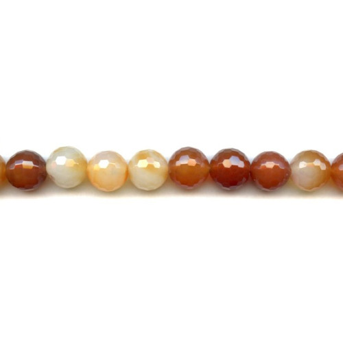 183-1093 Natural Carnelian <br>12mm Faceted Round