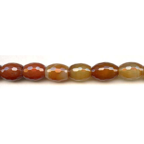 265-1159 Natural Carnelian <br>12-15x Faceted Barrel Oval