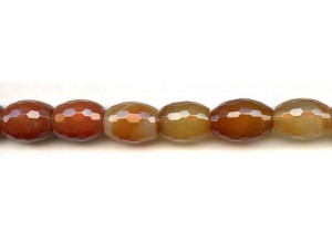 Natural Carnelian 12-15x Faceted Barrel Oval