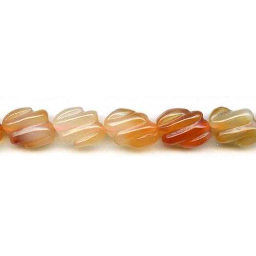 265-1330 Natural Carnelian <br>15x20 Corrugated Flat Oval