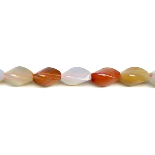 265-1331 Natural Carnelian <br>12x18 Strip-faceted Twist Tri-Oval