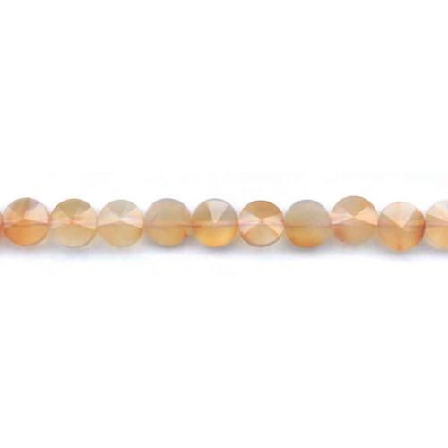 265-1416 Natural Carnelian <br>10mm Faceted Coin