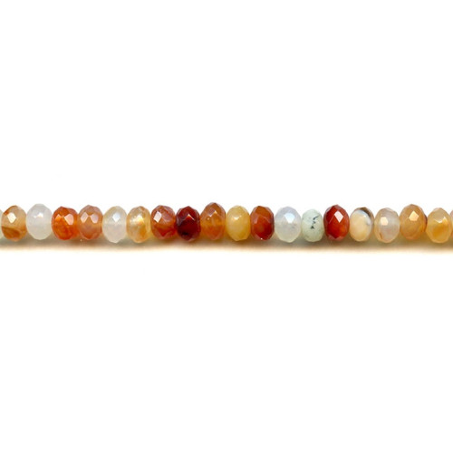 265-1772 Natural Carnelian <br>8mm Faceted Rondell