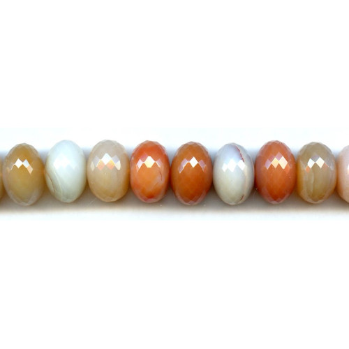 265-1774 Natural Carnelian <br>18mm Faceted Rondell