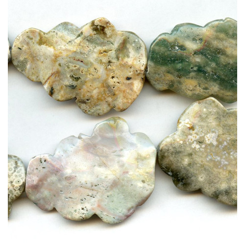 899-0006 Ocean Jasper <br>30-40mm Waved Fancy Flat Oval
