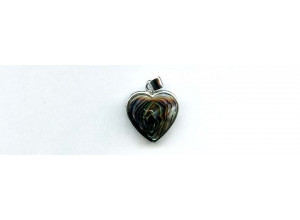 Abalone 18x18 Heart Silver Pendant