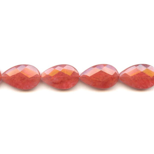 276-1079 Cherry Quartz <br>16x25 Faceted Flat Pear