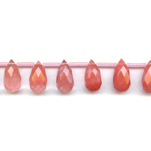 276-1102 Cherry Quartz <br>12x22 Teardrop Briolette