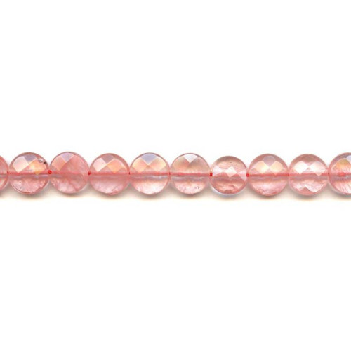276-1132 Cherry Quartz <br>12mm Faceted Coin