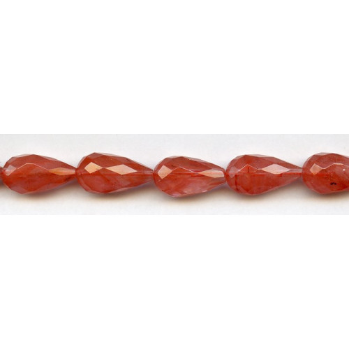 276-1201 Cherry Quartz <br>12x22 Faceted Teardrop