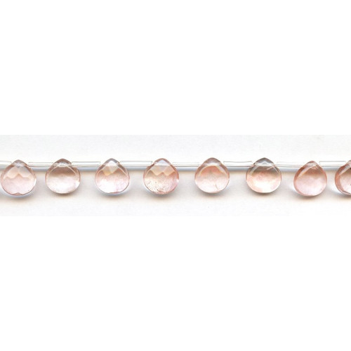 276-1222 Cherry Quartz <br>10mm Flat Pear Briolette