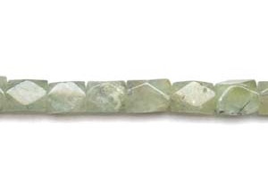 Green Tourmalinated Quartz 12x16 Faceted Rectangle Nugget