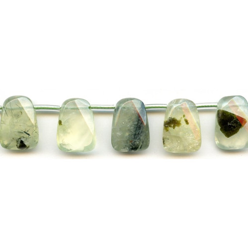 278-1068 Green Tourmalinated Quartz <br>15x20 Faceted Twist Drop