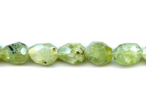 Green Tourmalinated Quartz 12-16x Faceted Flat Nugget