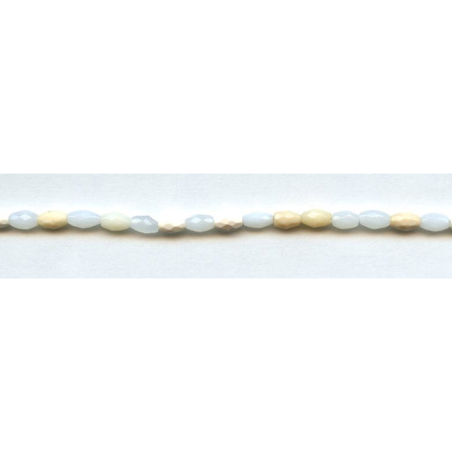 291-1024 White Opal <br>4x6 Faceted Oval Rice