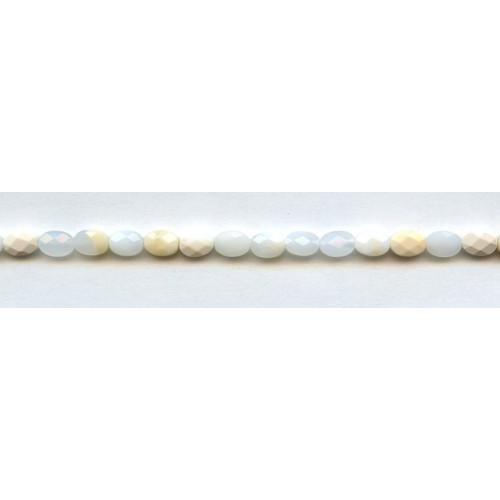 291-1054 White Opal <br>5x7 Faceted Flat Oval