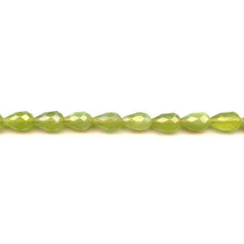 295-1078 Olive Quartz <br>8x12 Faceted Teardrop