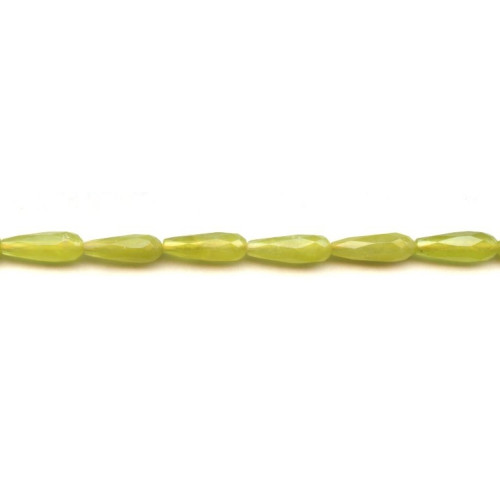 295-1097 Olive Quartz <br>6x16 Faceted Teardrop