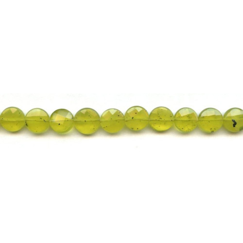 295-1129 Olive Quartz <br>10mm Faceted Coin